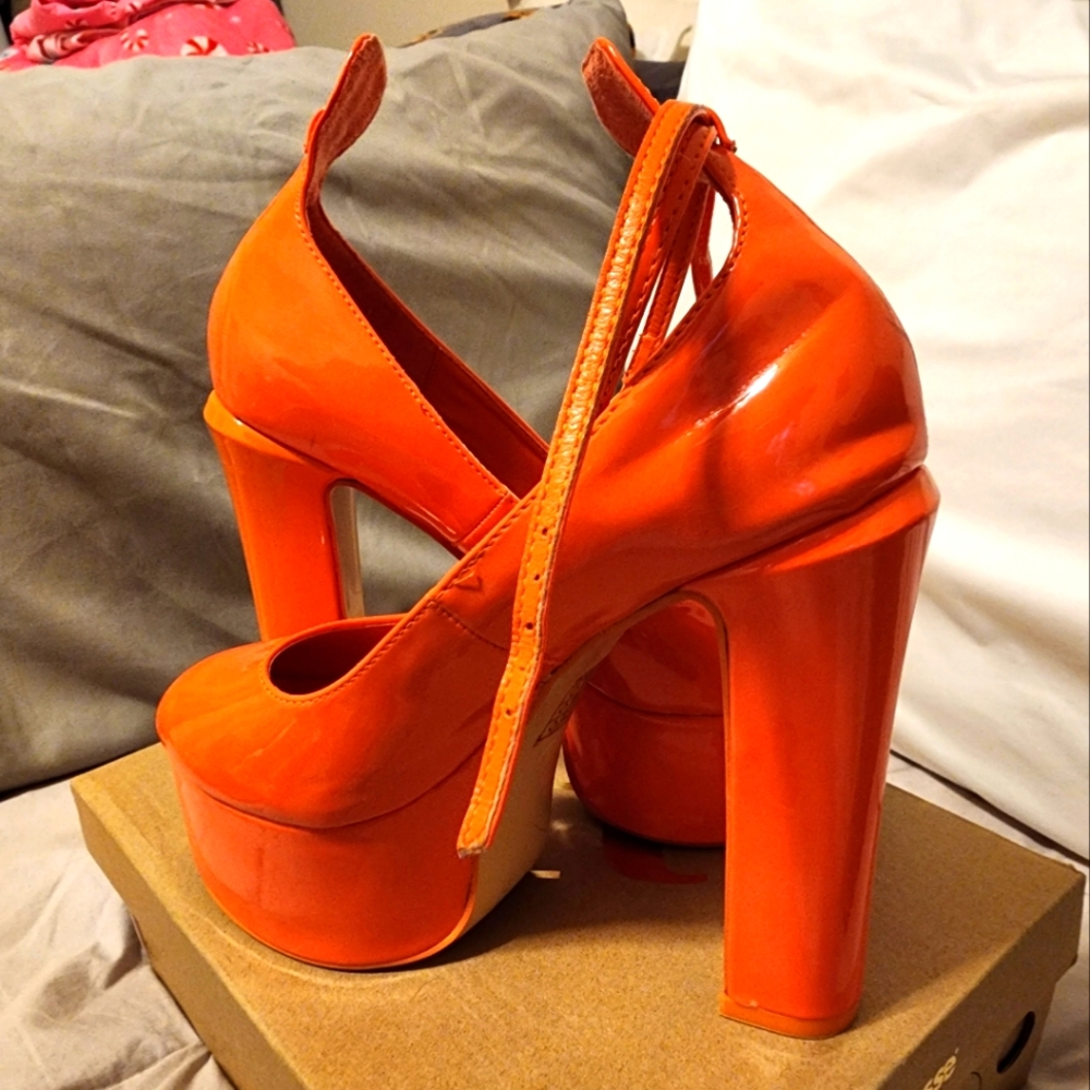 Public Desire Dollz Kill platform heels Orange